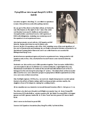 A preview of a PDF biography for Berg, John Joseph